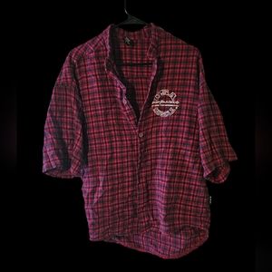 NPC Activewear USA Muscle Bodybuilding plaid flannel shirt XL